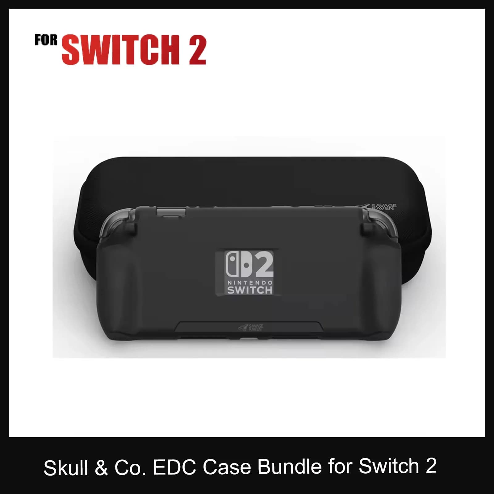 Savage Raven di Skull & Co. StandGrip Bundle Custodia EDC Custodia protettiva portatile con guscio rigido per Nintendo Switch 2 NS2