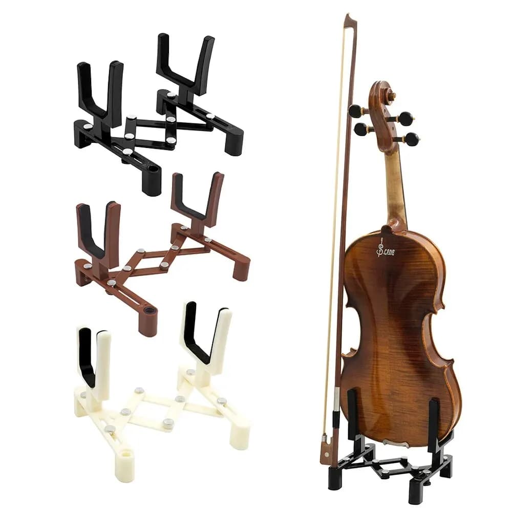 Supporto per violino regolabile Accessori per strumenti a corda portatili a grandezza naturale Supporto in spugna con staffa per violino pieghevole retrattile