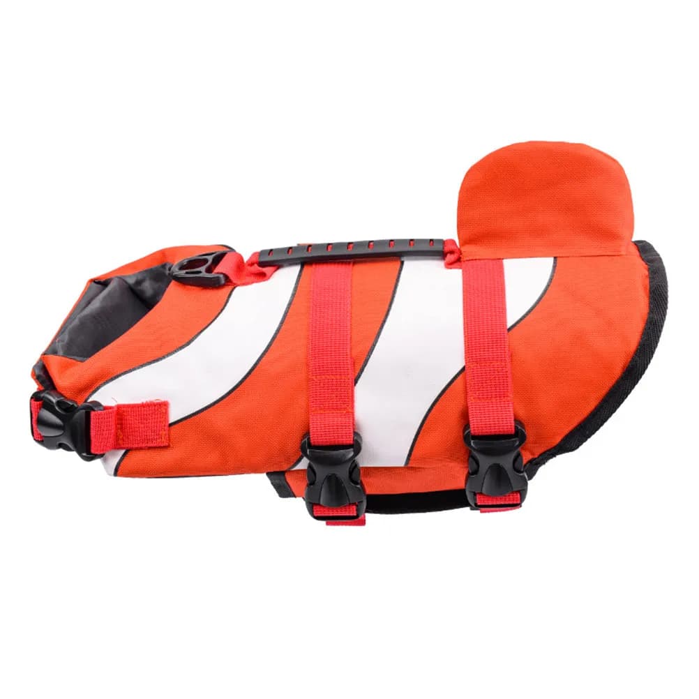 Pet Jacket Size L Red Lightweight Polyester Fibre Breathable Sweat-Absorption Pet Life Preserver Swimming Safety Vest