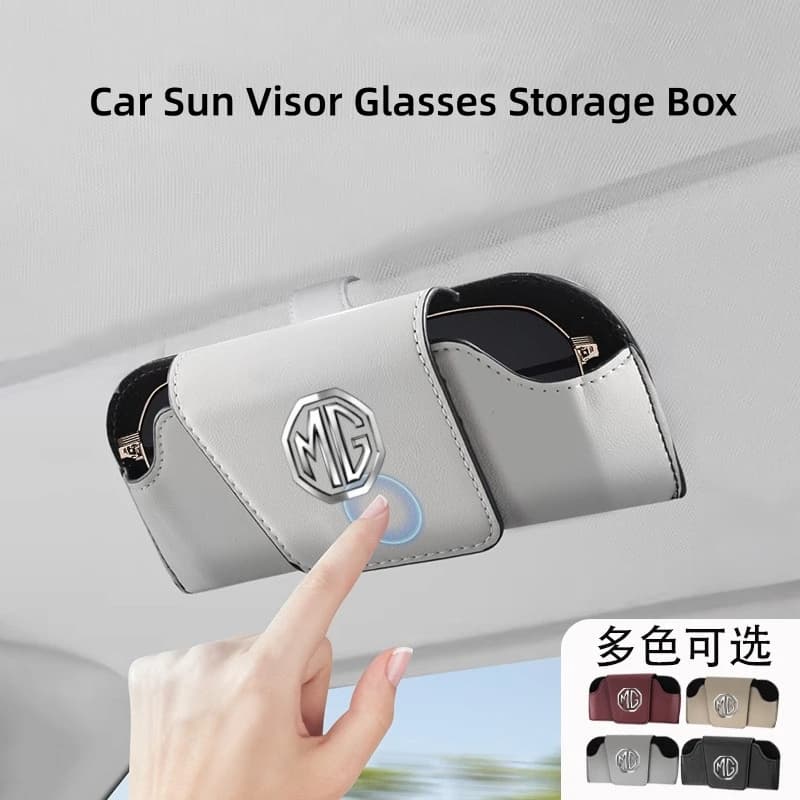 Scatola per occhiali per auto Visiera Porta occhiali da sole Clip di stoccaggio Accessori per MG HS MG4 EV Cyber X MARVEL R ZS ES5 ONE Cyberster MG3 MG5