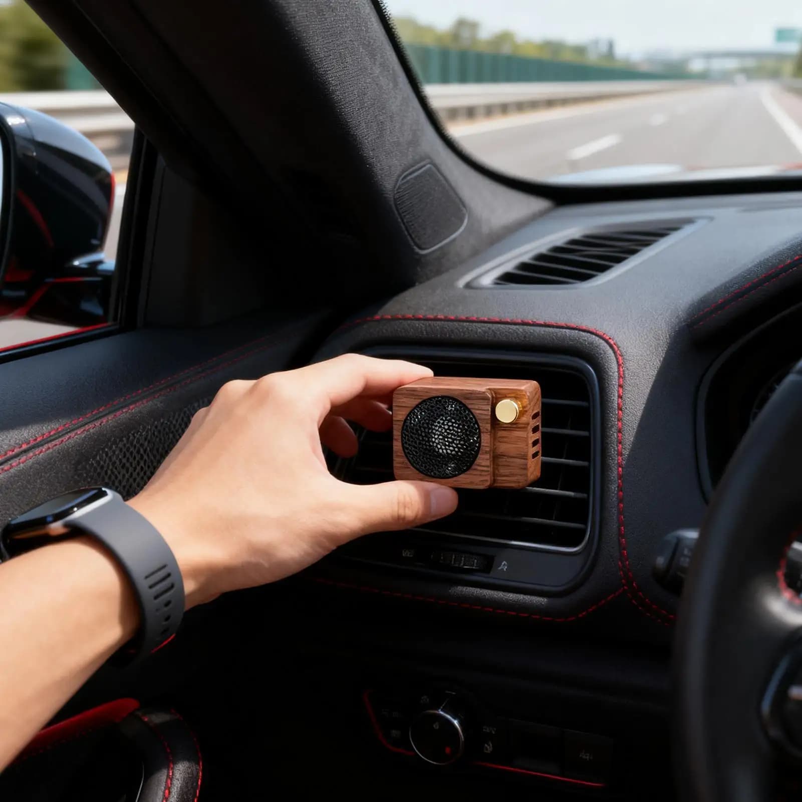 Car Deodorant Perfume Aromatherapy Decoration Wood Speaker Car Diffuser Interior Car Living Room WC Man