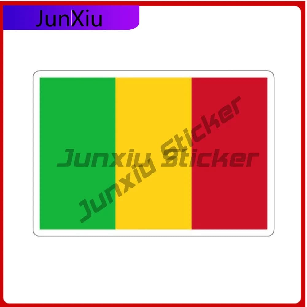 Travel Vinyl Stickers with Mali flag, scratch-resistant cover, camper decoration, body shop, laptop, phone, guitar, laptop, sticker, travel decoration