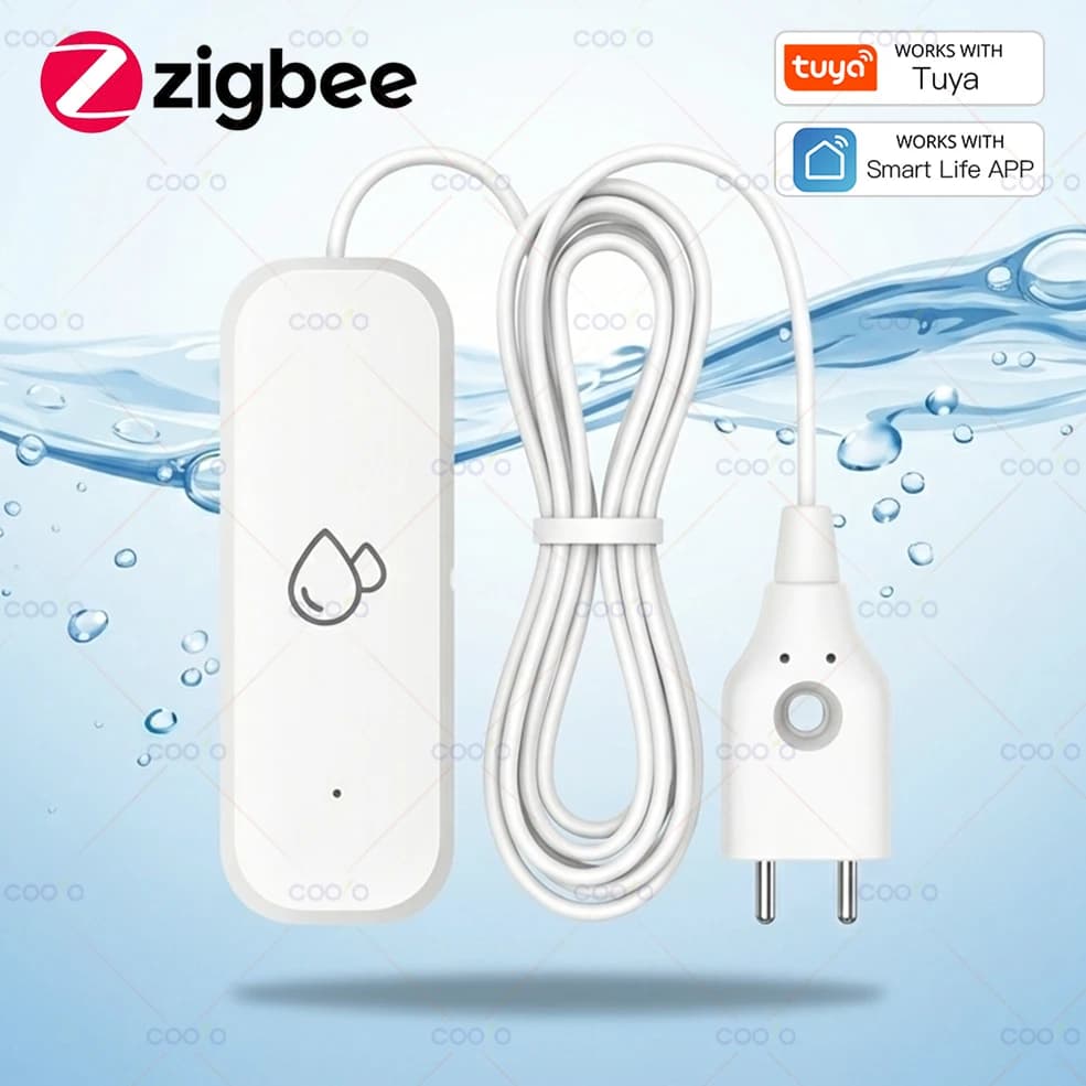 Tuya ZigBee 3.0 Leakage Alarm Detector Water Leak Sensor Overflow Flood App Remote Control Alerts Smart Home Security Protection