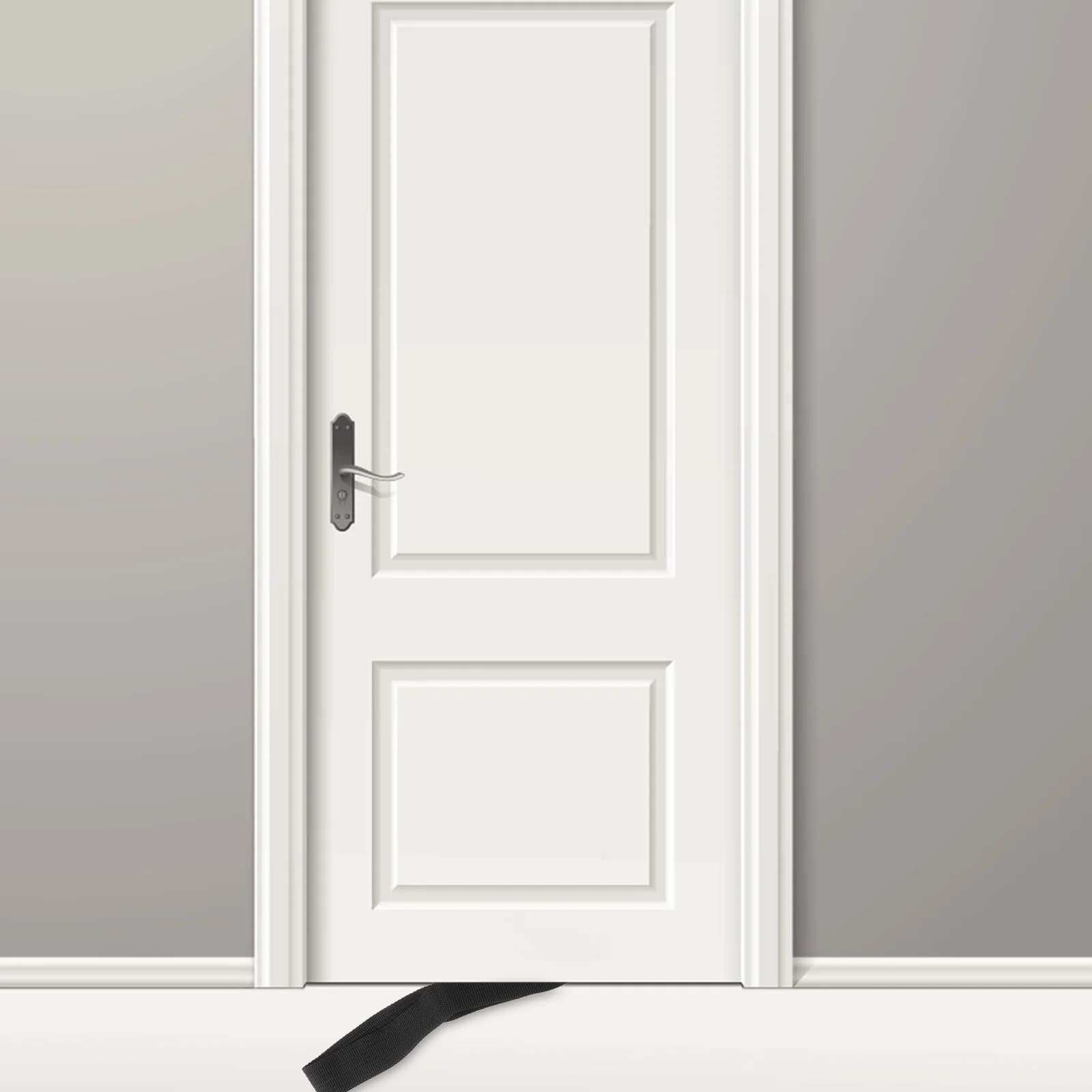 2 pezzi di ancoraggio per porta con fascia elastica per fitness multifunzione, nucleo in PVC durevole, resistente ai graffi, attrezzatura per palestra di casa, ancoraggio per porta fitness nero
