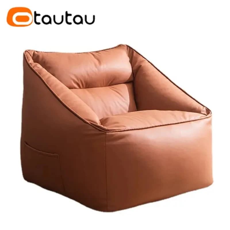 Otautautau adulti ecopelle Bean Bag Cover No Filler divano singolo Pouf poltrona ottomana Beanbag Chair Lazy Couch SF054