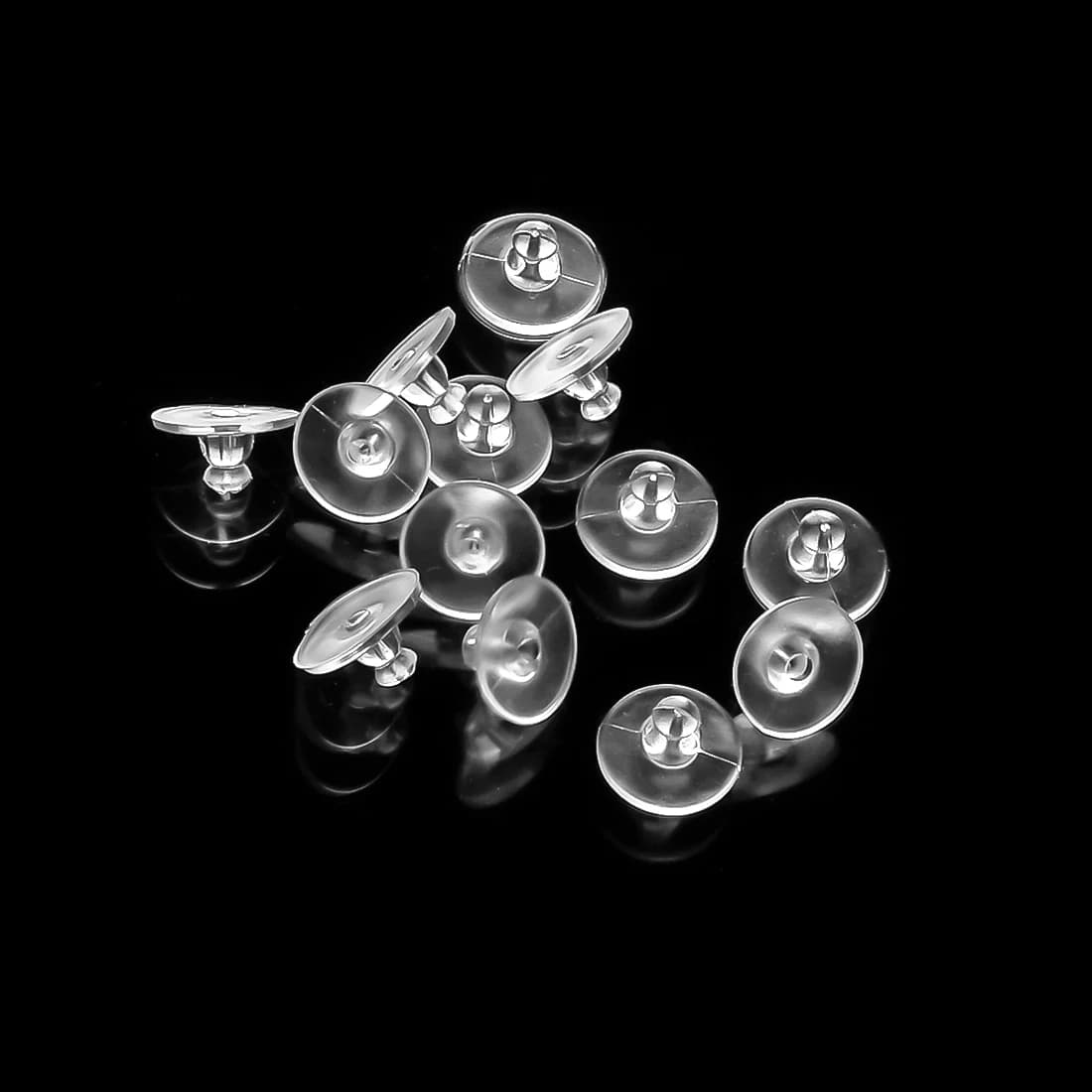 100 pz Morbido Gomma di Silicone Orecchino Tappi Indietro Per Orecchini Con Perno Risultati Dei Gioielli FAI DA TE Accessori Proiettile Tubo Tappi Per Le Orecchie Cap