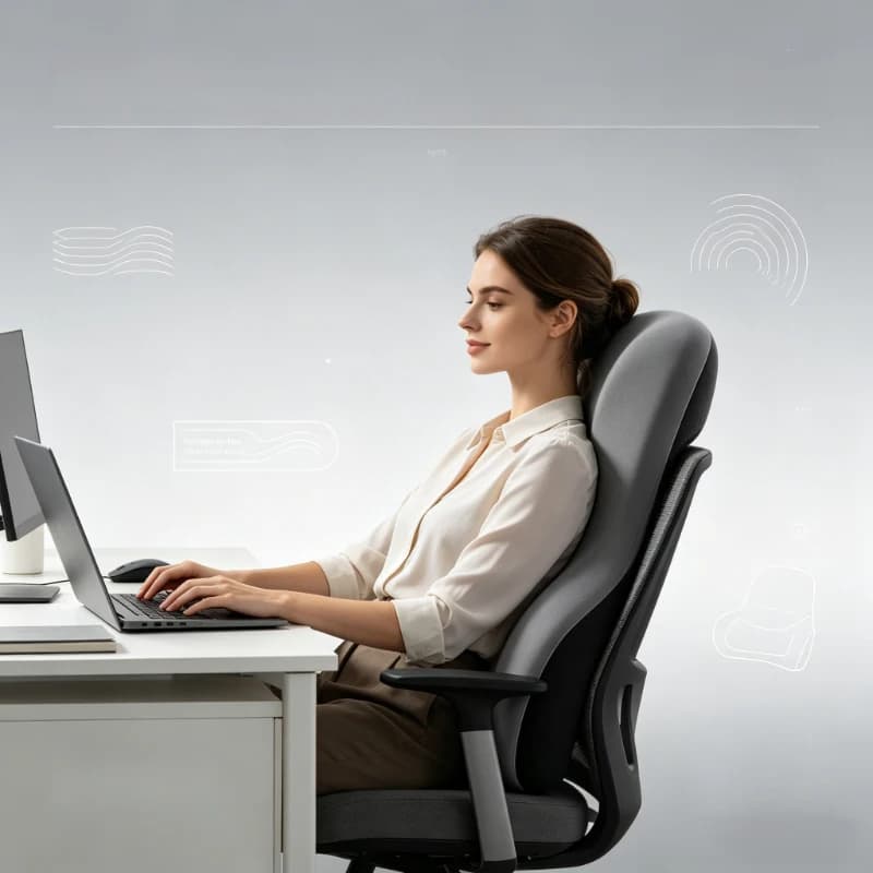 Set Cuscino in Memory Foam 2-in-1 per Sedile e Supporto Lombare, per Ufficio e Auto, Grigio Nero, Regalo per il Sollievo dal Dolore alla Schiena