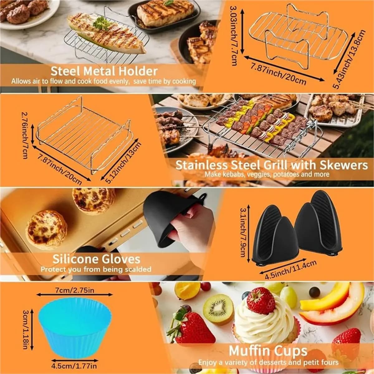 Accessori per Friggitrice ad Aria A22I per Foodi Flexdrawer 10.4 L, Friggitrice ad Aria Calda AF500EU AF500EUCP, Stampo in Silicone per Friggitrice ad Aria Calda