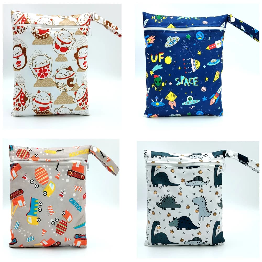 Nuovo modello di stampa NUOVA dimensione: 20 * 25 cm Wetbags Lavabile Riutilizzabile Pannolini di stoffa Borse Borsa da viaggio sportiva da nuoto impermeabile
