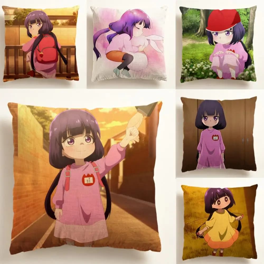 1A-Kaya-chan Isn't Scary - Federa per cuscino in lino naturale stile nordico, resistente e lavabile, per casa, camera da letto, divano