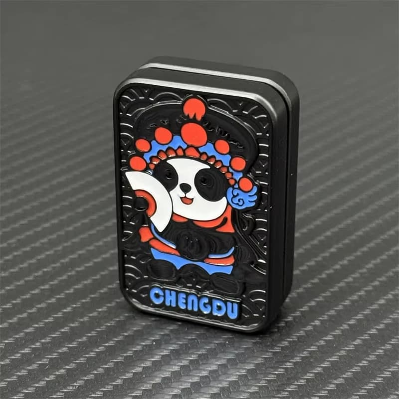Kung Fu Panda Magnetic Push Card Pushing Plate Mechanical Slider Haptic Coin EDC Mini Fidget Stress Reducing Toys Antistress