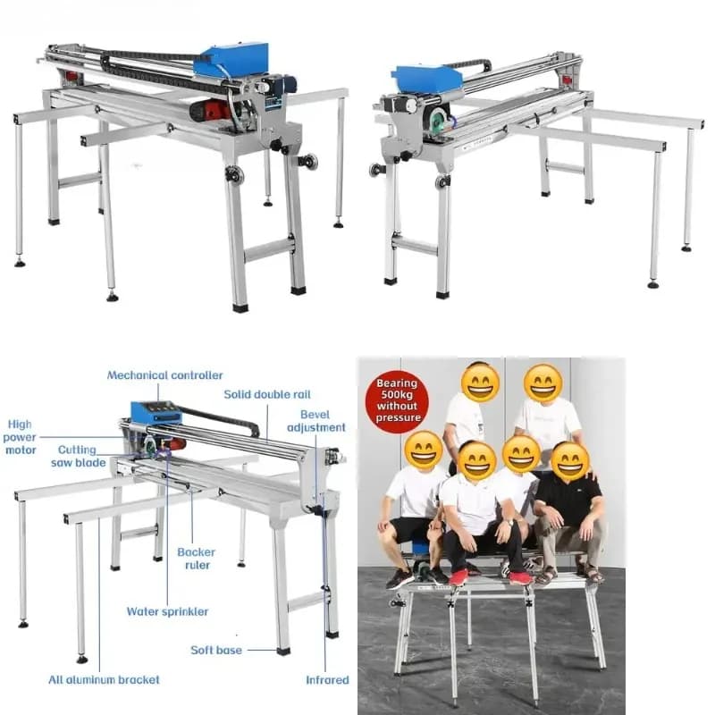 Macchina Portatile KET per Taglio Piastrelle in Ceramica, Sega a Umido Completamente Automatica Senza Polvere per Smussatura, Piastrelle e Lastre in Pietra