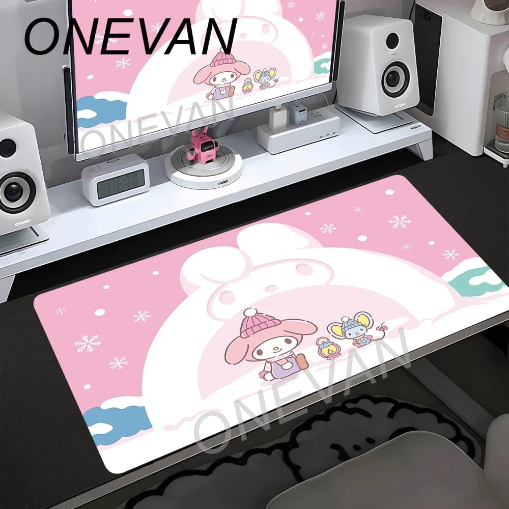 Tappetino per Mouse Anime My Melody Rosa, Grande Tappetino per Tastiera PC, Accessori da Tavolo, Tappeto da Gaming 90x40
