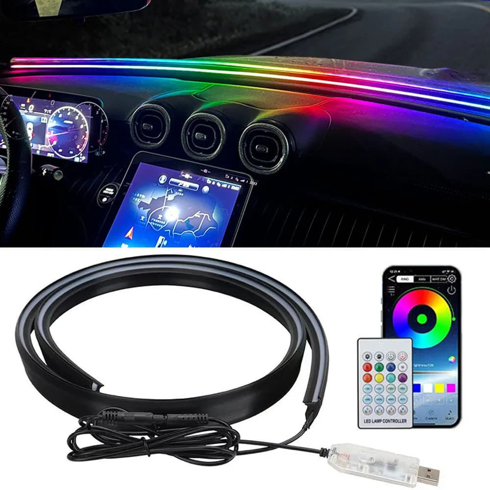 Symphony RGB 64 colori parabrezza anteriore cruscotto LED luce di striscia ambientale per Tesla modello 3 Y 2019-2025 lampade per atmosfera interna