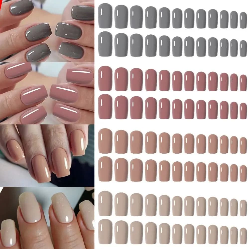 96 Fine Nails Lengths Square and Ballerina, Monocolored Nails, Removable Nails, French Nails Make by You