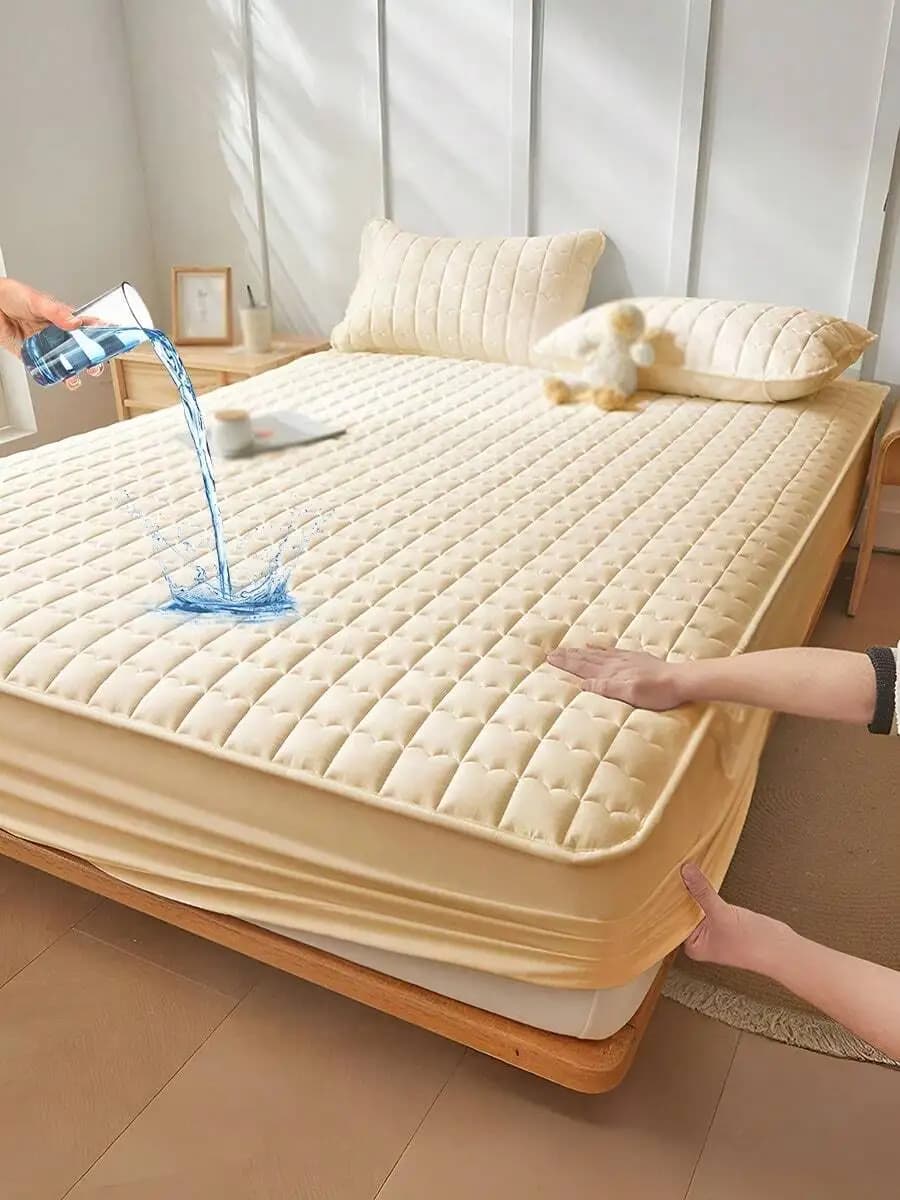 Waterproof Quilted Angles Sheet, Deep Pocket 30 cm, Soft and Breathable for Queen Beds, King and Twin