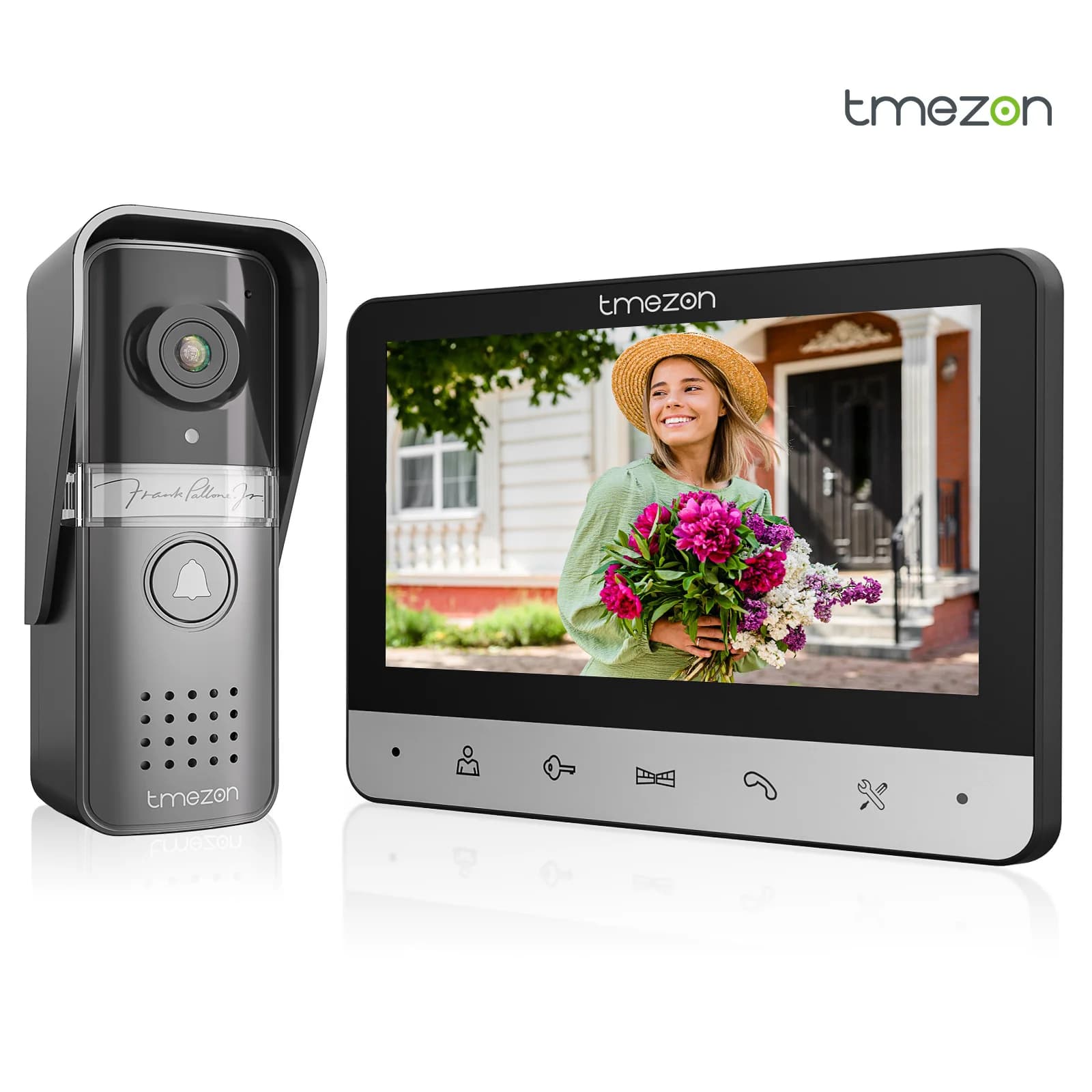 TMEZON Videocitofono a 4 fili, citofono con campanello, citofono con fotocamera, display a colori da 7", 120 ° Telecamera ad ampia vista