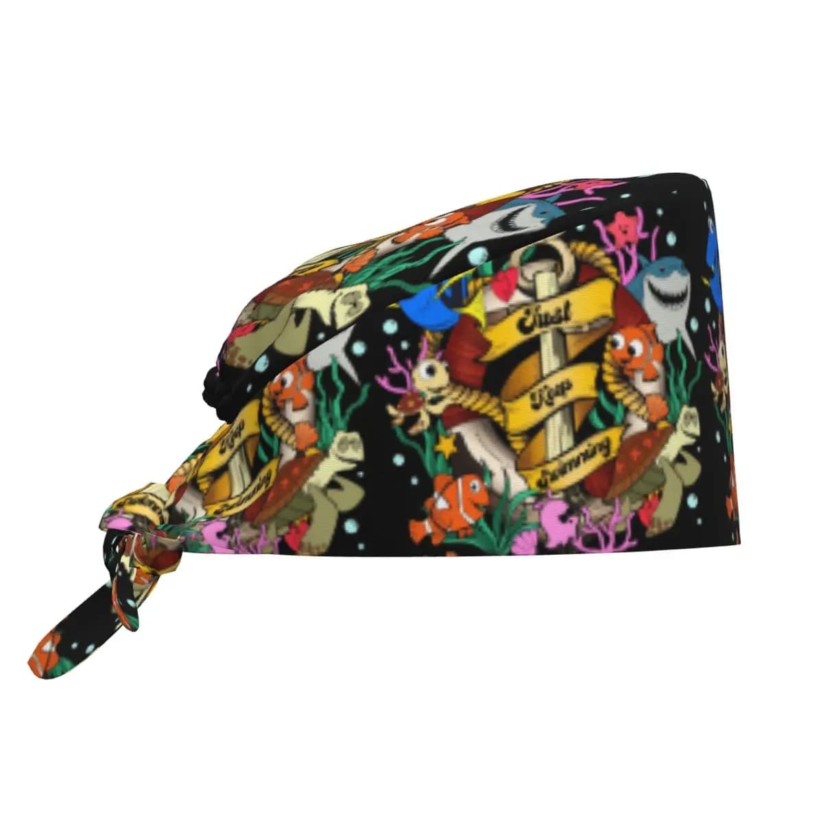 Working Hat 'Continue to Swim, Search Nemo', Berretto Chirurgico for Men and Women, Cappello di Sala Operatoria con Cartoni Animati, Cappello di Laboratorio