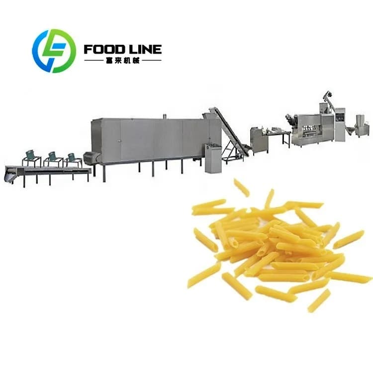 Italian Pasta Making Line Macaroni Production System Penne Extruder Machine for Sale Industrial Use price buy cost for Home
