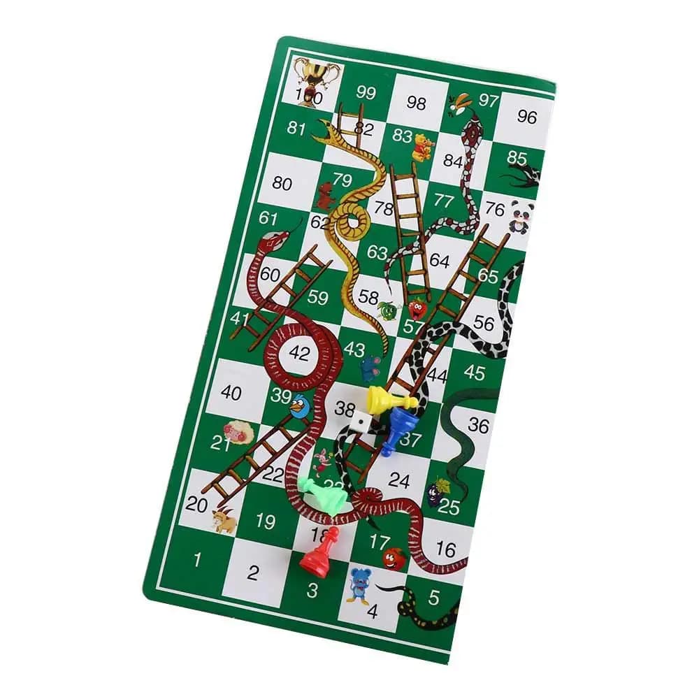 Interesting Flying Chess Board Snake Ladder Educational Family Board Game Portable Plastic Family Playing