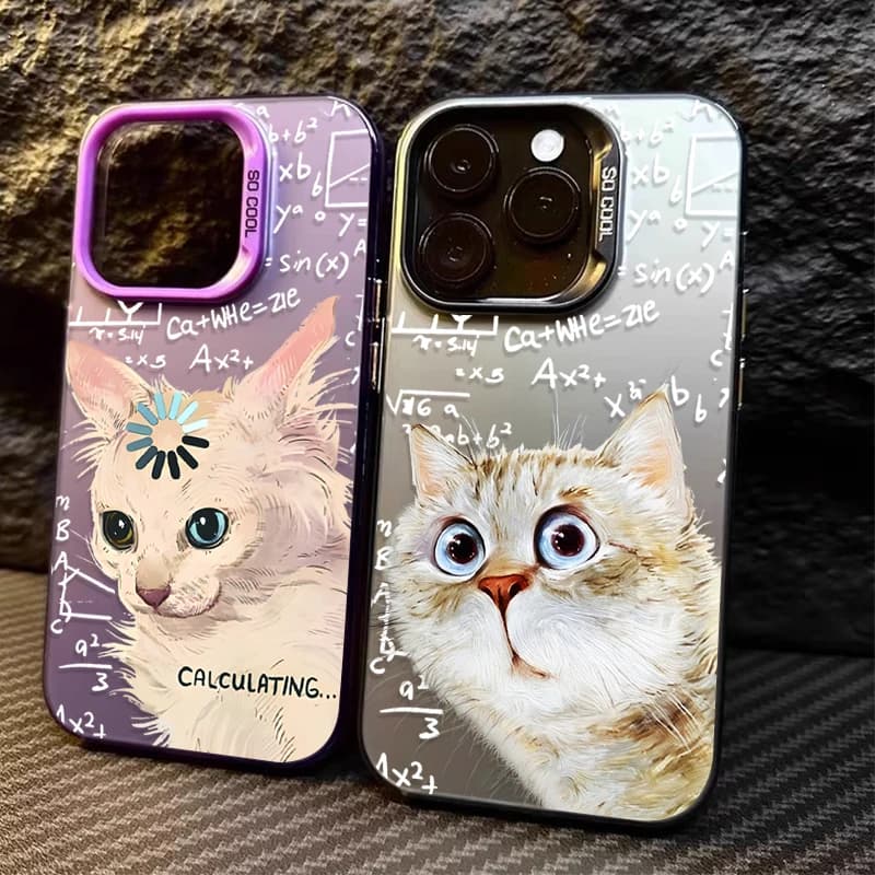 Custodia Opaca Antiurto con Gatto Accademico Divertente e Carino per Samsung Galaxy S25 Edge S24 S23 S22 S21 S20 Ultra Plus FE A56 A36 A26