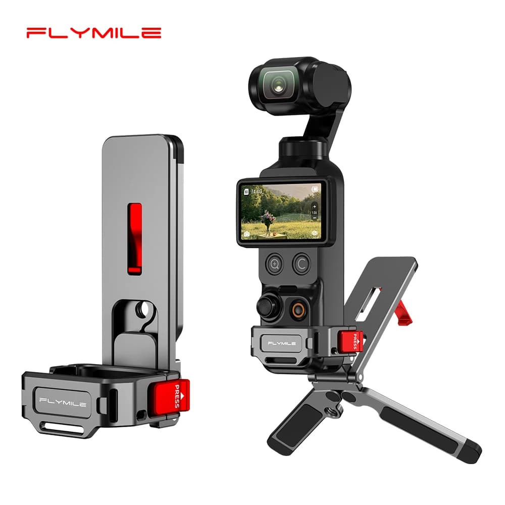 Treppiede Flymile per DJI Pocket 4 3, Accessori, Treppiede Magnetico a Sgancio Rapido, Asta Selfie Pieghevole in Metallo con Gancio Nascosto