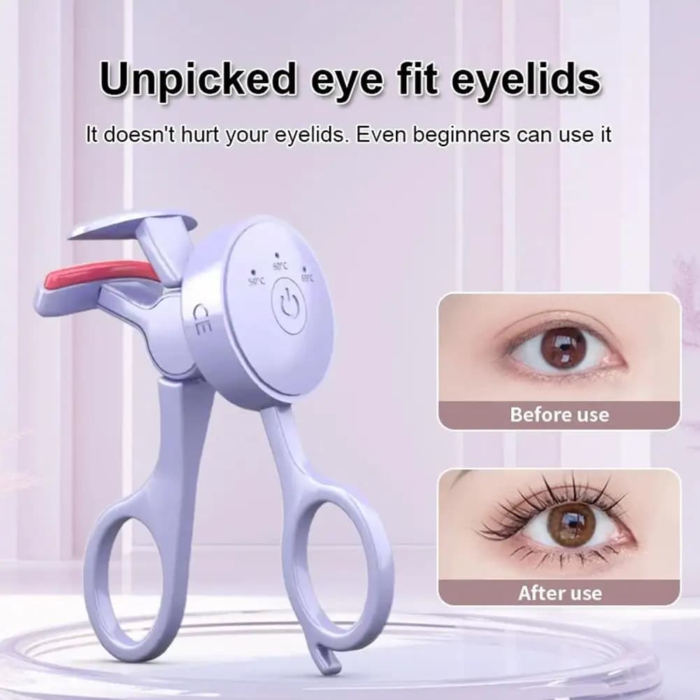 Electric Folder Heated for Women, Portable Rechargeable Rechargeable Folder via USB with Quick Heating, Anti-Crush Makeup Tool