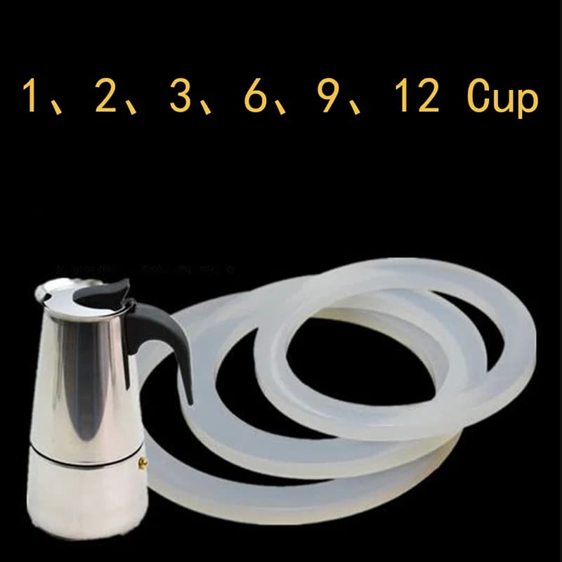 diSE di 2 pieces silicone sealing rings for food use for 1/2/3/6/9/12 cups upper coffee maker Moka spare rubber seal
