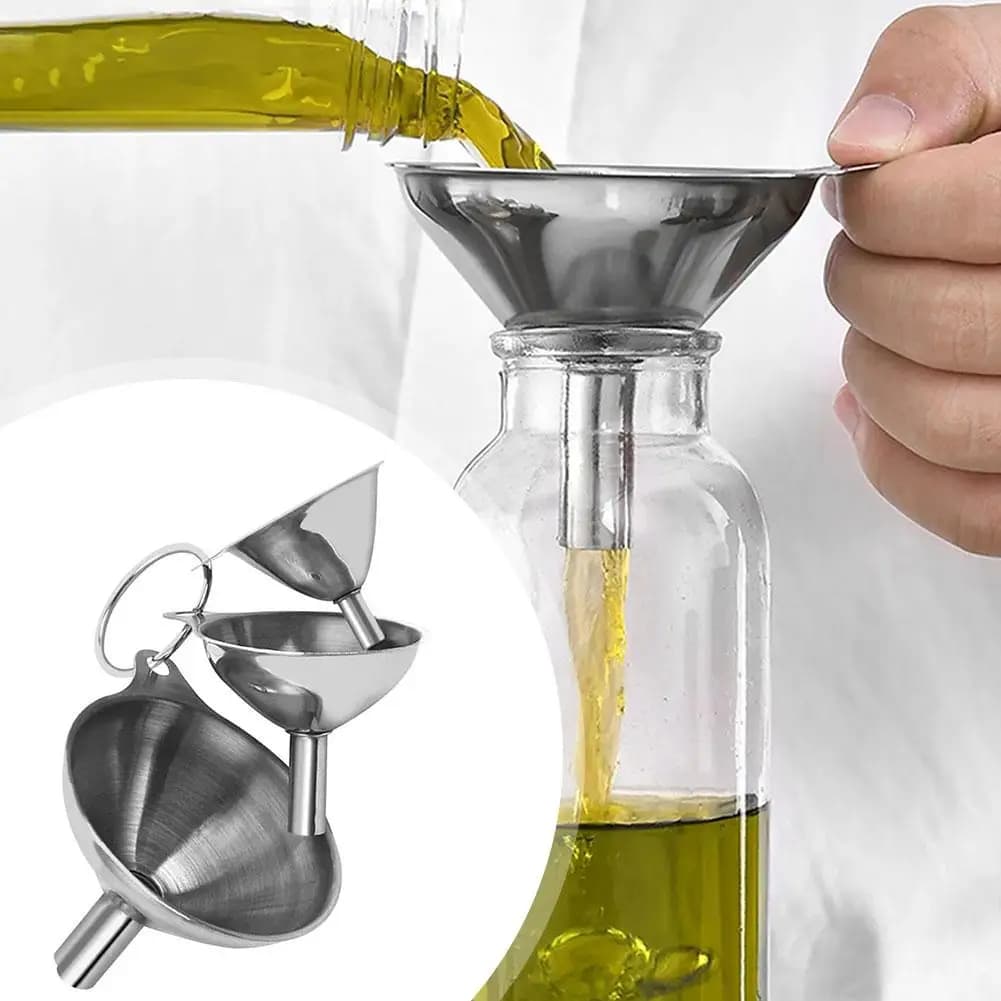 3 Pcs Stainless Steel Kitchen Funnels Set Food Grade Metal Funnels for Filling Bottles Small Funnels for Essential Oil Spices