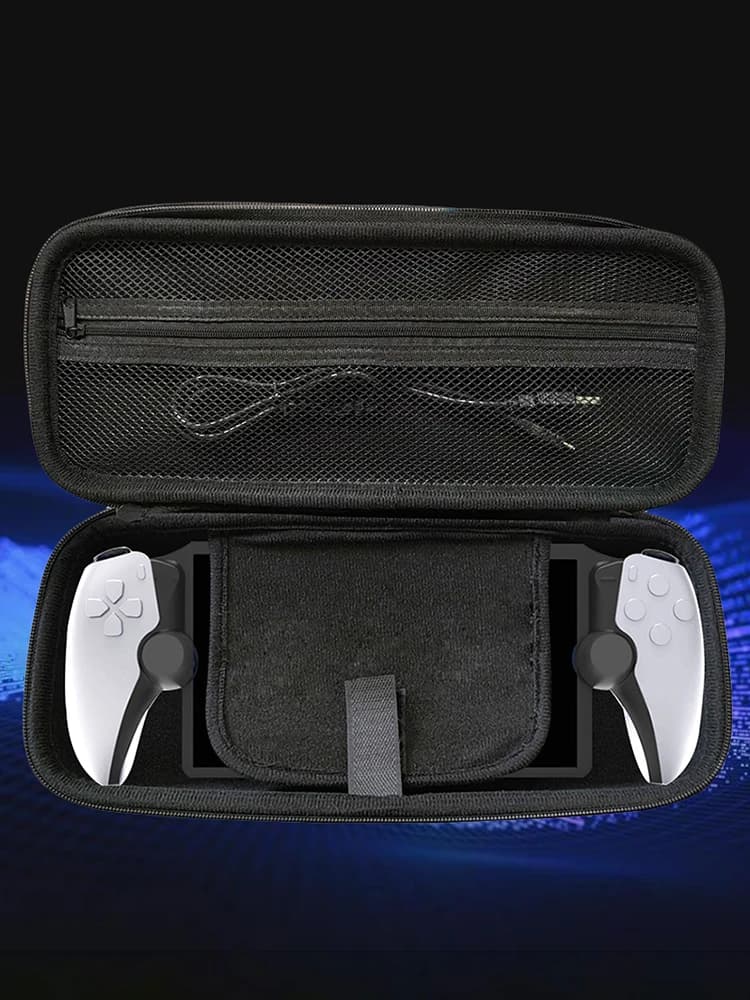 Custodia da trasporto in EVA Custodia rigida antigoccia Custodia rigida antiurto con tasca in rete per accessori da gioco portale PS5