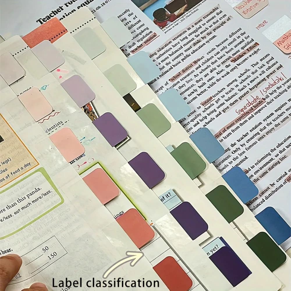 120 etichette indice scrivibili sfumate, foglietti adesivi colorati versatili per organizzare file e documenti, 9,05 x 2,95 pollici