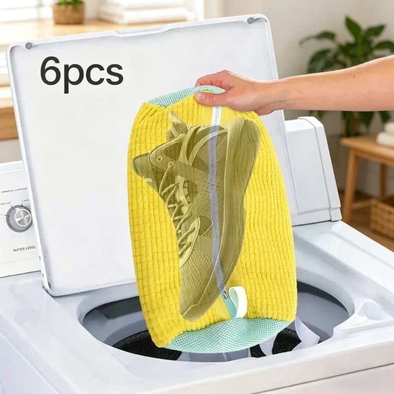 Sacchetto in cotone per lavaggio scarpe, 6 pezzi, in fibra soffice, anti-deformazione, per la pulizia di scarpe e vestiti, organizer