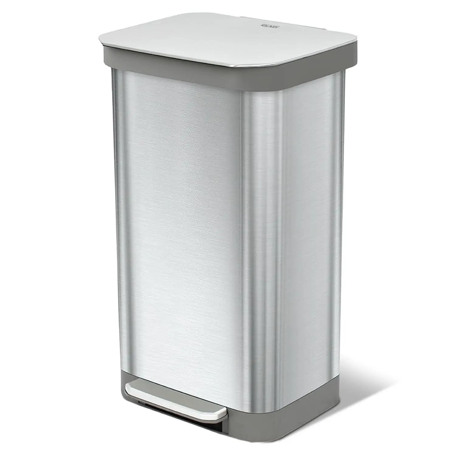 Grande Cestino per Rifiuti da Cucina in Acciaio Inox da 20 Galloni con Coperchio a Chiusura Morbida, Pedale e Supporto per Sacchetti
