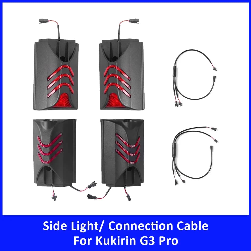 Front Rear Side Decor Lamp for Kukirin G3 Pro Electric Scooter Deck Side Light with Connecting Wire Replacement Part Accessories