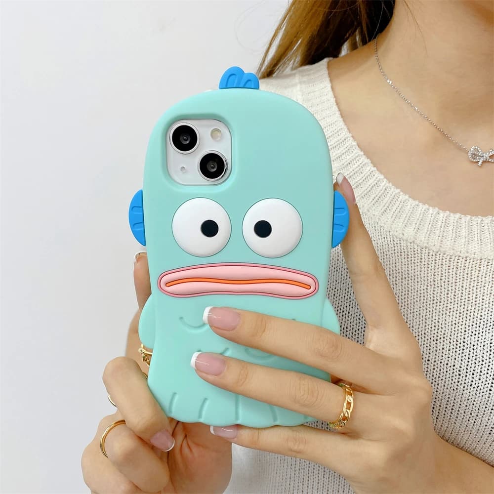 Custodia per telefono 3D Kawaii per iPhone 16 Plus 15 14 13 12 11 Pro Max, Cover posteriore morbida in silicone antiurto