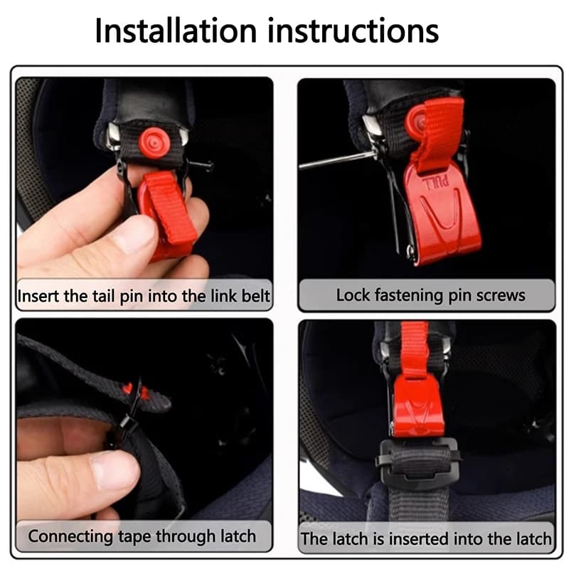 Chiusura con fibbia per casco di sicurezza a sgancio rapido per auto da corsa, moto, casco da bici, clip per cinghia per casco, fibbie veloci