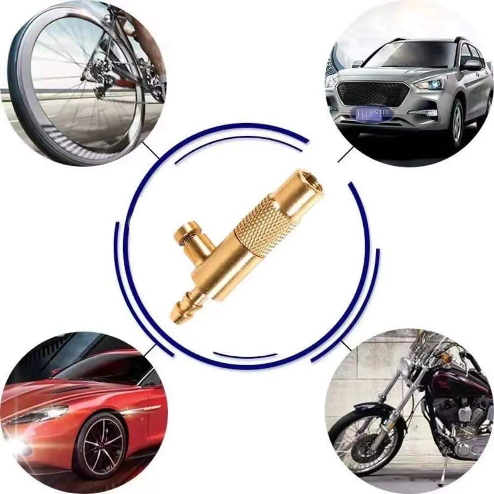 Connettore per Gonfiaggio Pneumatici Auto in Rame, Attacco a Clip da 5-6mm, Adattatore per Valvola di Riparazione, Connettore Valvola Auto