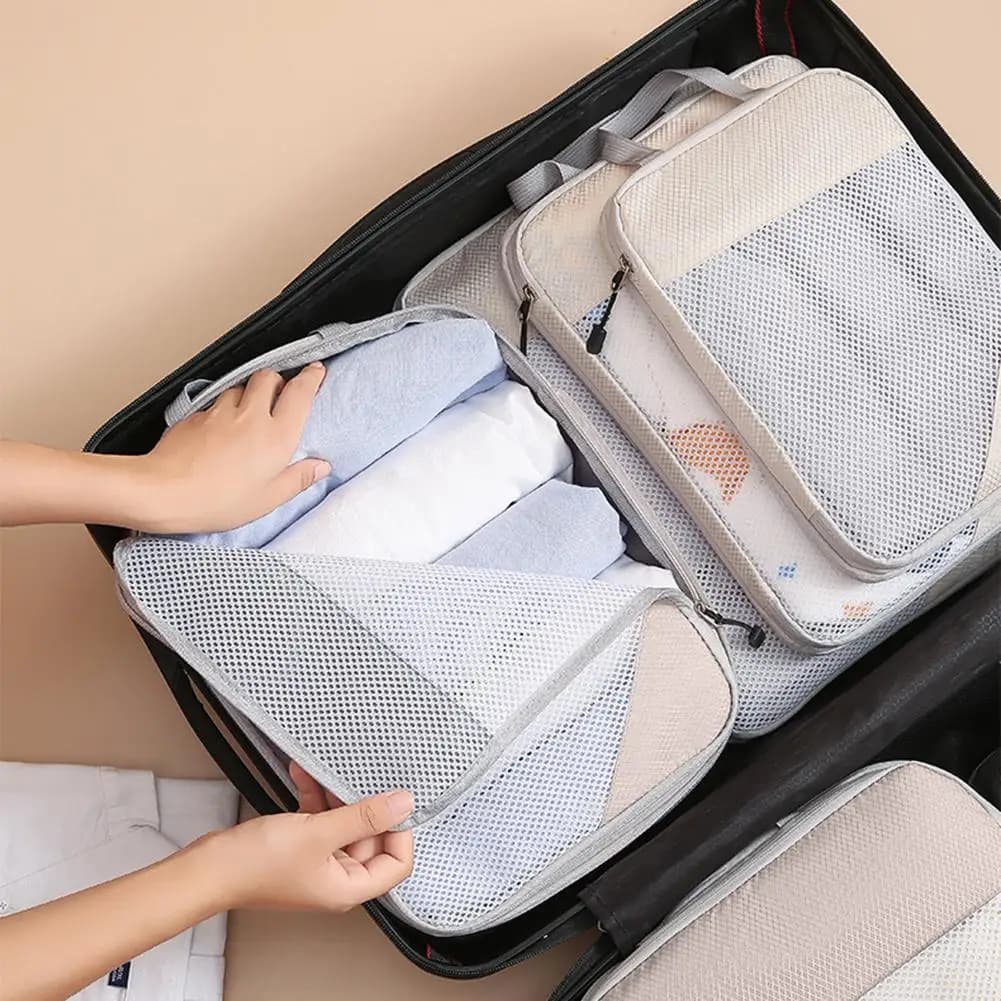 3Pcs Travel Storage Bag Portable Large Capacity Waterproof Luggage Compartment Clothing Underwear Storage Bag With Zipper