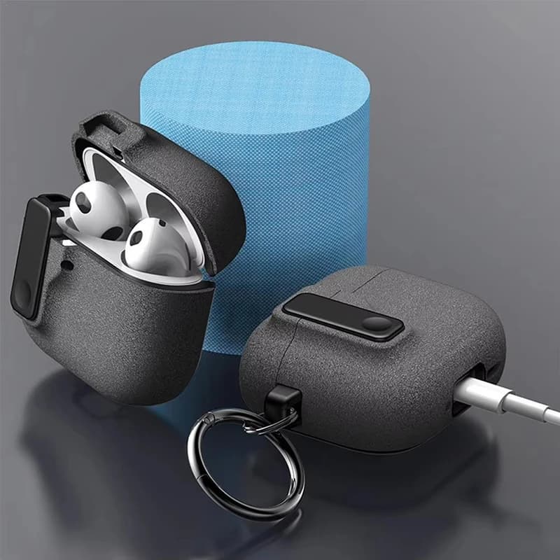 Custodia di Sicurezza con Gancio per AirPods Pro 1a 2a Gen, Cover per Auricolari Wireless Apple AirPods 4 3, Protezione per Cuffie