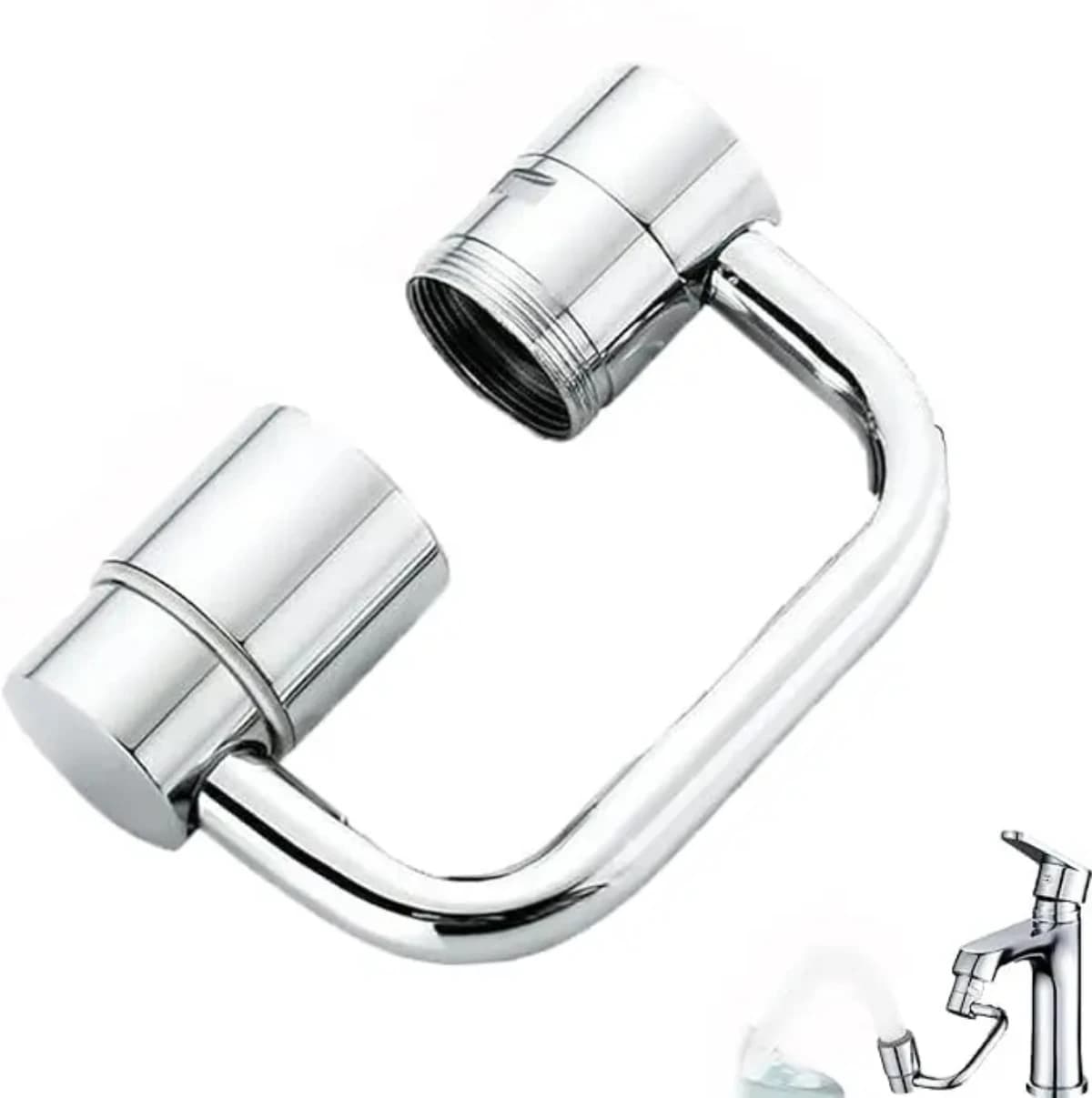 1440° Rotatable Faucet Aerator Extension, All-Angle Control, Dual Sprayer Mode Bathroom & Kitchen Faucet Attachment, Tap Head Replacement For Smart Face Washing, 2 Modes Spray