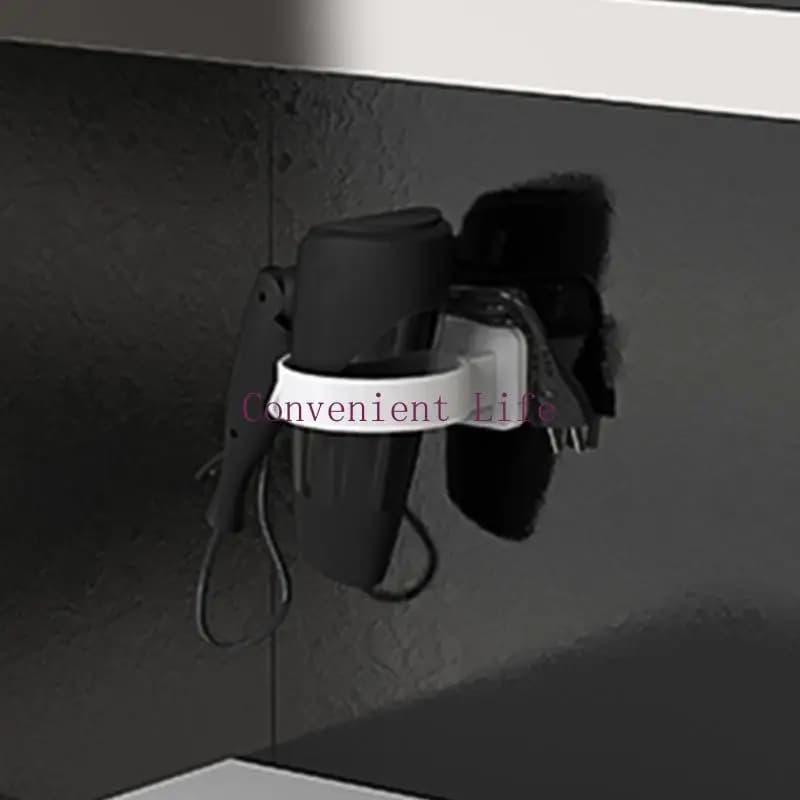 L1EE ABS Mensola da bagno Portaoggetti da parete Porta asciugacapelli Rack Asciugacapelli Organizzazione accessori