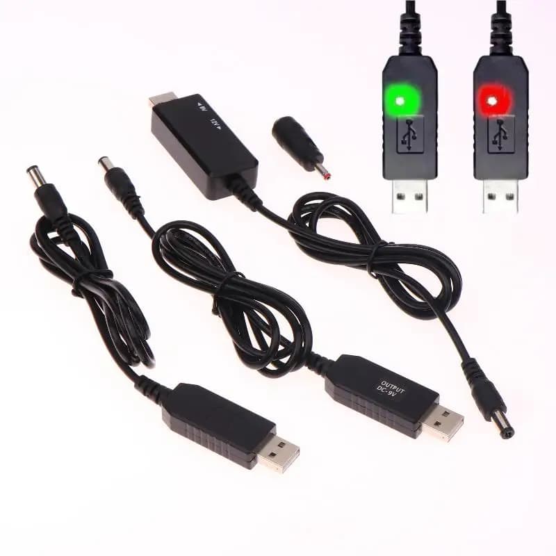 1Set DC 5V To 12V USB Cable Boost Converter Step-up Cord For Wifi Router Modem Fan 5.5*2.1mm WiFi To Powerbank Cable Connector