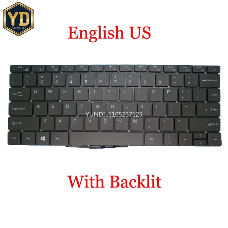 YD Laptop Backlit Keyboard For FUNHOUSE F10 MPro English US Black New