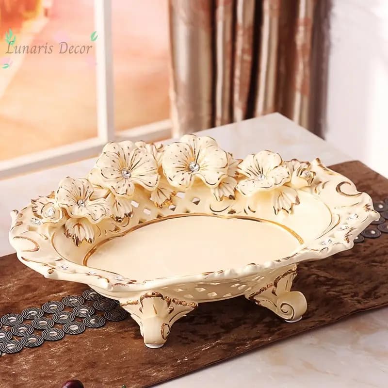 Ceramic large fruit plate set Creative modern dried fruit plate fruit basin Living room coffee table decorative ornament