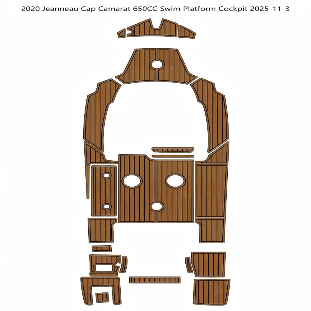 2020 Jeanneau Cap Camarat 650CC Swimming Platform Cockpit Pad Boat Foam EVA Teca Deck Mat SeaDek MarineMat Self-adhesive Style