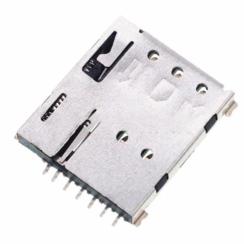 SIM card slot 6P 7P plug-and-socket type flip cover / self-retracting / pull-out type mobile phone and smartwatch card slot micr