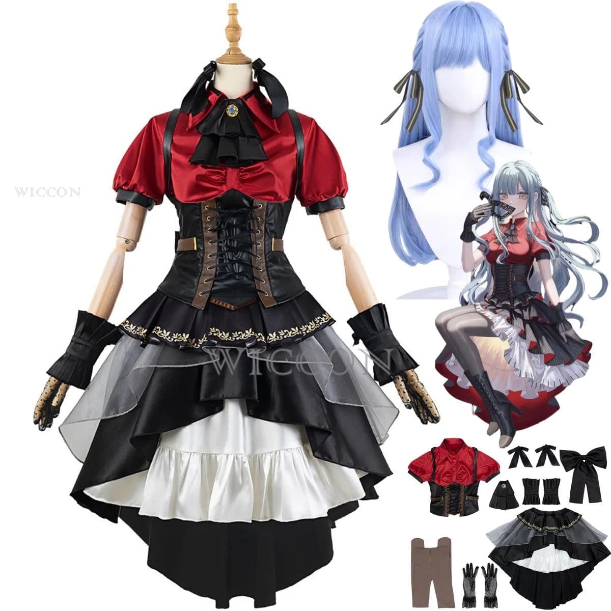Anime BanG e sogno! Togawa Sakiko Costume Cosplay Lacus Oblivionis Parrucca Principessa Gonna Lolita Donna Kawaii Abito natalizio