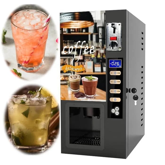 Professional Fully Automatic Espresso Coffee Vending Machine Smart Electric Cafe Vending Hot Public Touch Screen