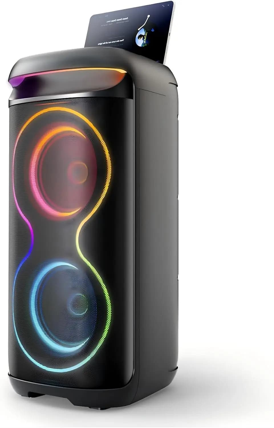 Karaoke Machine for Adults - 24-Inch Portable Bluetooth Speaker, 500W PA System with RGB Lights, Adjustable Treble & Bass, Supports TWS/USB/AUX/TF Card/REC, Ideal for Home Party and Outdoor Use