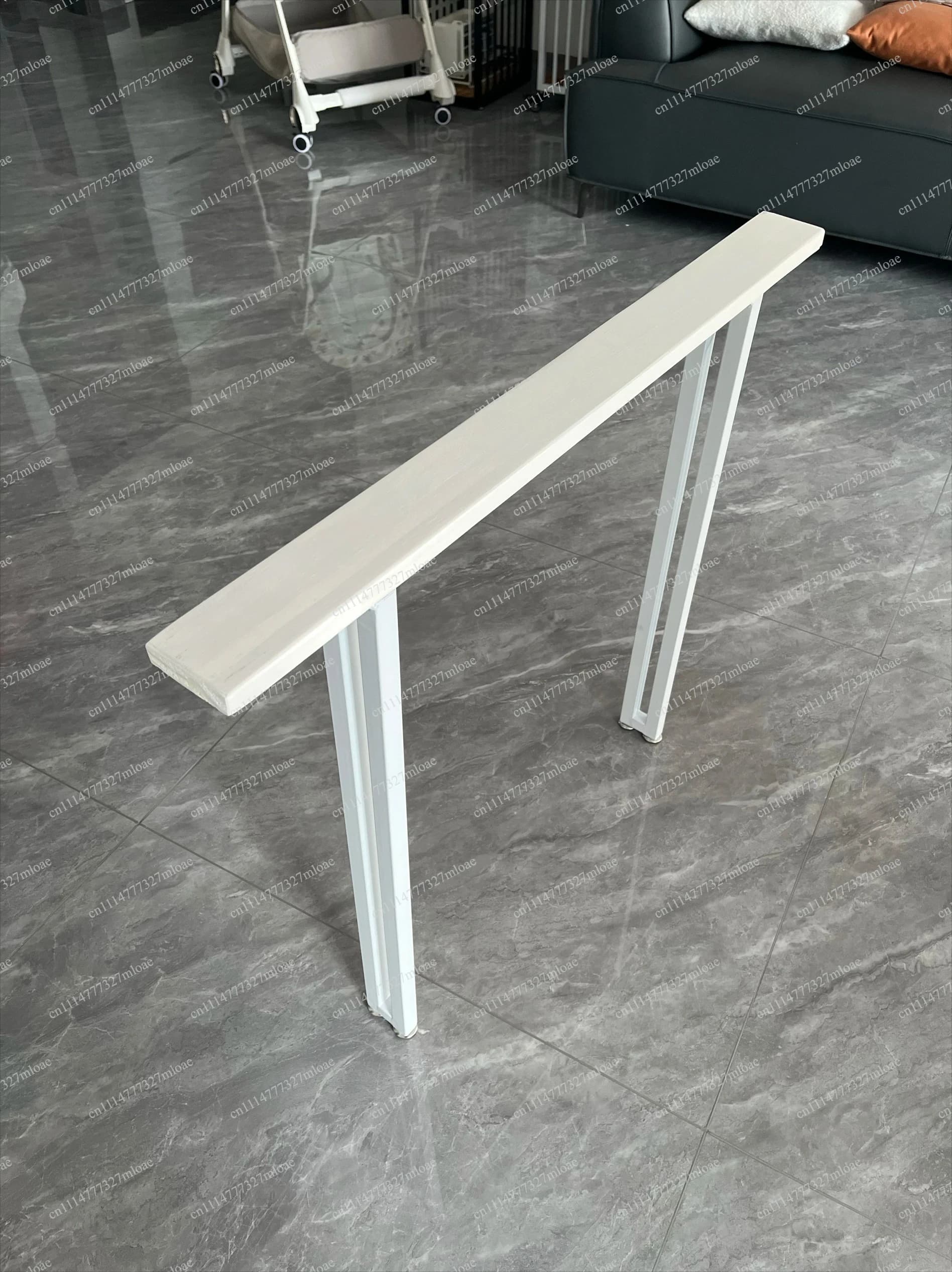 Mensola Ultra-Sottile da 8cm per Divano, Scaffale in Legno Massello da Parete, Organizzatore Salvaspazio per Camera da Letto e Soggiorno